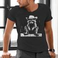 Raccoon Cowboy V-Neck T-Shirt - Western Theme for Adults & Kids