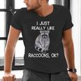 Raccoon Love Men's V-Neck T-Shirt | Quirky Animal Lovers Gift