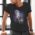 Raccoon Men's V-Neck T-Shirt - Moonlit Wilderness Theme