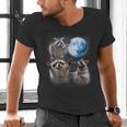 Raccoon Men's V-Neck T-Shirt - Night Scene Wildlife Lover's Gift
