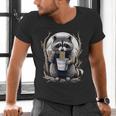 Raccoon Noodle Cup Unisex V-Neck T-Shirt | Fun Wildlife Design