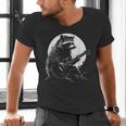 Raccoon Playing Guitar T-Shirt - Moonlit Guitarist Vibe | Men's V-Neck
