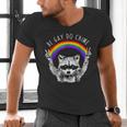 Raccoon Pride V-Neck T-Shirt - LGBTQ Rainbow Celebration for Men