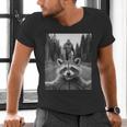 Raccoon & Sasquatch Selfie Men's V-Neck T-Shirt | Fun Wildlife Tee