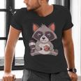Raccoon with Cookie Men's V-Neck T-Shirt | Whimsical Charm for Adults