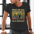 Retro Angry Raccoon V-Neck T-Shirt for Men | Fun Animal Design