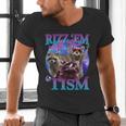 Retro Raccoon Meme Men's V-Neck T-Shirt - Rizz Vibes