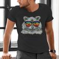 Retro Raccoon with Sunglasses Men's V-Neck T-Shirt - Animal Lover