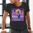 Vaporwave Raccoon Men's V-Neck T-Shirt - Retro Meme Aesthetic