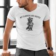 Men's V-Neck T-Shirt - Raccoon Cowboy - Fun & Quirky Style