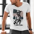 Raccoon Cowboy Country Men's V-Neck T-Shirt - Adults Retro Style
