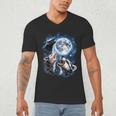 Men's V-Neck T-Shirt - Three Animal Moon Meme | Fun Wildlife Theme