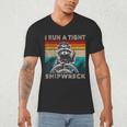 Raccoon Captain Men's V-Neck T-Shirt - Humorous Vintage Style