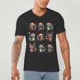 Raccoon Christmas Pajama Men's V-Neck Tee | Festive Lights Fun