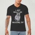 Raccoon Love Men's V-Neck T-Shirt | Quirky Animal Lovers Gift