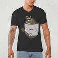 Raccoon Lover V-Neck T-Shirt | Adorable Pocket Design for Men