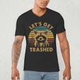 Raccoon Lovers Adorable Animal Let's Get Trashed Small Men's V-Neck T-Shirt