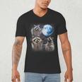 Raccoon Men's V-Neck T-Shirt - Night Scene Wildlife Lover's Gift