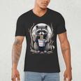 Raccoon Noodle Cup Unisex V-Neck T-Shirt | Fun Wildlife Design