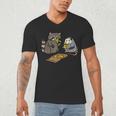 Raccoon Pizza Eating Unisex V-Neck T-Shirt – Fun Street Cat Theme