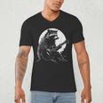 Raccoon Playing Guitar T-Shirt - Moonlit Guitarist Vibe | Men's V-Neck