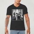 Raccoon & Sasquatch Selfie Men's V-Neck T-Shirt | Fun Outdoor Theme