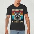 Raccoon Vintage V-Neck T-Shirt for Men & Women - Retro Wildlife Style