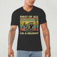 Retro Angry Raccoon V-Neck T-Shirt for Men | Fun Animal Design