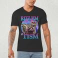 Retro Raccoon Meme Men's V-Neck T-Shirt - Rizz Vibes