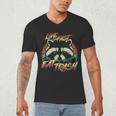 Retro Raccoon Men's V-Neck T-Shirt - Live Fast Eat Trash