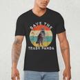 Save The Trash Panda – Retro Raccoon Sunset Men's V-Neck T-Shirt