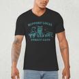 Support Local Street Cat Vintage Raccoon Wildlife Men's V-Neck Tee