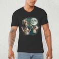 Three Possum Moon 3 Opossum Weird Cursed Meme Men's V-Neck T-Shirt