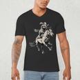 Vintage Cowboy Raccoon Men's V-Neck T-Shirt - Retro Western Fun