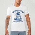 Cowboy Raccoon Meme Men's V-Neck T-Shirt - Humorous Style