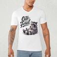 Cute & Feral Panda Raccoon | Men's V-Neck T-Shirt | Wild Style