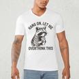 Sarcastic Men's V-Neck T-Shirt - Raccoon Humor for Casual Wear