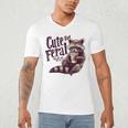 Vintage Raccoon Coffee Men's V-Neck T-Shirt – Quirky & Fun