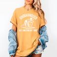 Cowboy Raccoon Women's Comfort T-Shirt - Unique Humor Tee Mustard