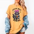 Cute & Feral Sunglasses Raccoon Women's T-Shirt - Vibrant Fun Mustard