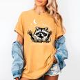 Funny Raccoon Women's T-Shirt - Playful Wildlife Design | Casual Tee Mustard