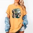 Three Possum Moon Women's T-Shirt - Quirky Comfort Meme Wear Mustard