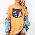Women's Patriotic Raccoon T-Shirt - July 4th Comfort Colors Top Mustard