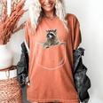 Raccoon Pocket Women's T-Shirt - Comfort Colors - Cute Animal Tee Yam