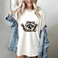 Funny Raccoon Women's T-Shirt - Playful Wildlife Design | Casual Tee Ivory