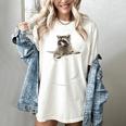 Raccoon Pocket Women's T-Shirt - Comfort Colors - Cute Animal Tee Ivory