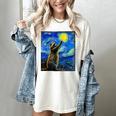 Starry Night Raccoon Art Women's T-Shirt - Van Gogh-Inspired Gift Ivory