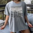 Alien UFO Raccoon Women's T-Shirt – Quirky Cosmic Style Gray