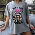 Cute & Feral Sunglasses Raccoon Women's T-Shirt - Vibrant Fun Gray