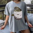 Raccoon Pocket Women's Comfort Tee - Ideal for Animal Lovers Gray